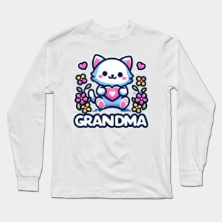 Grandma Shirt with Cat Long Sleeve T-Shirt